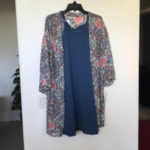 Dress with cardigan